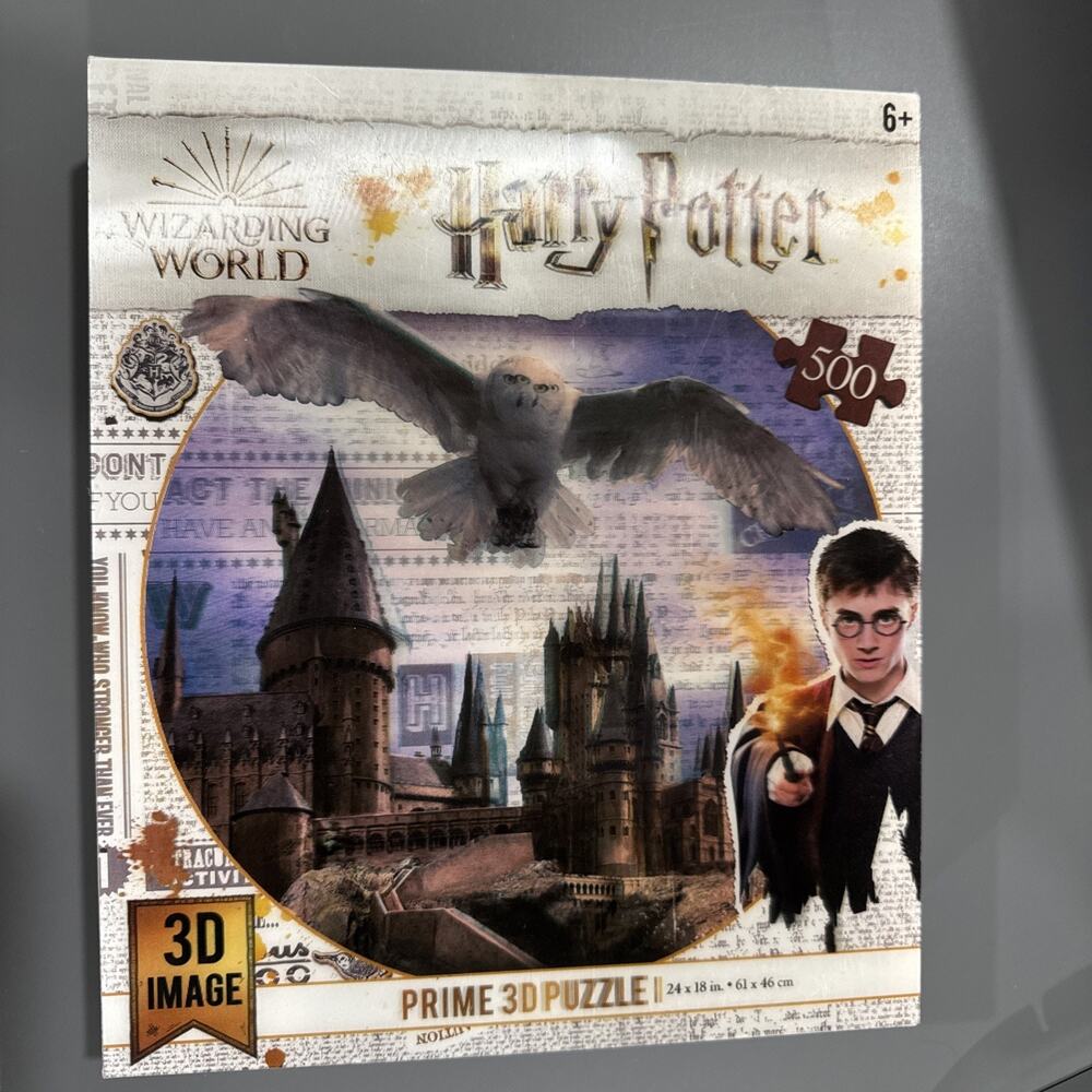Harry Potter Wizarding World Hogwarts & Hedwig 500 P Jigsaw Puzzle 3D INCOMPLETE
